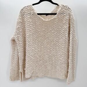 Free People Cream Knit Sweater Size Small